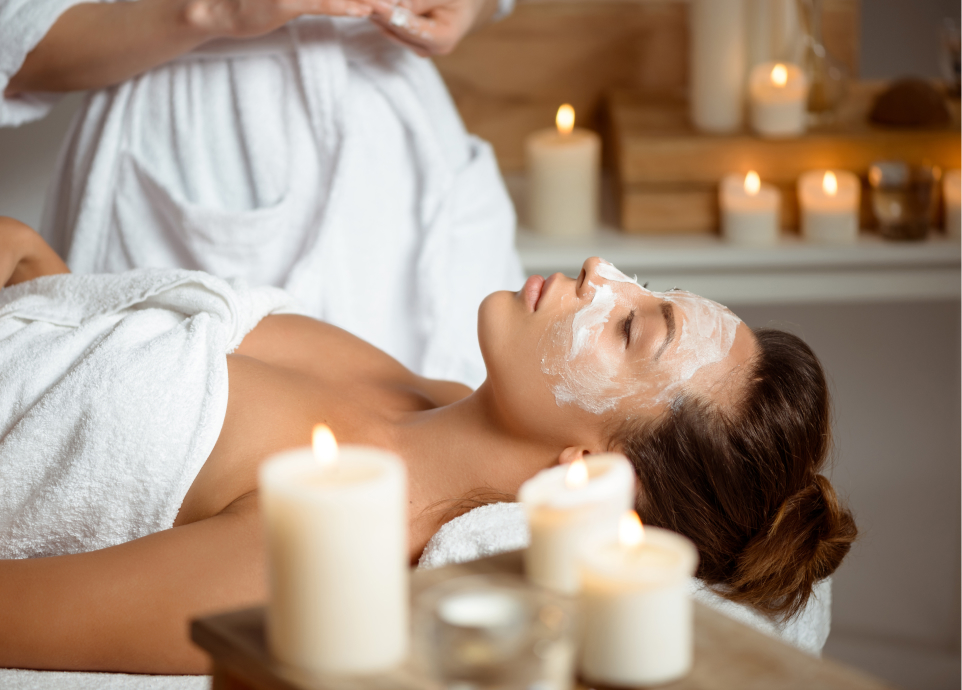 Relaxing candlelit spa treatment